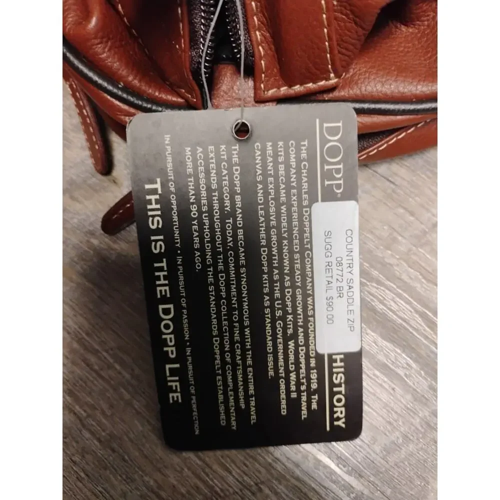 Dopp Toiletry Men's Brown Leather Water Dopp Travel Bag
